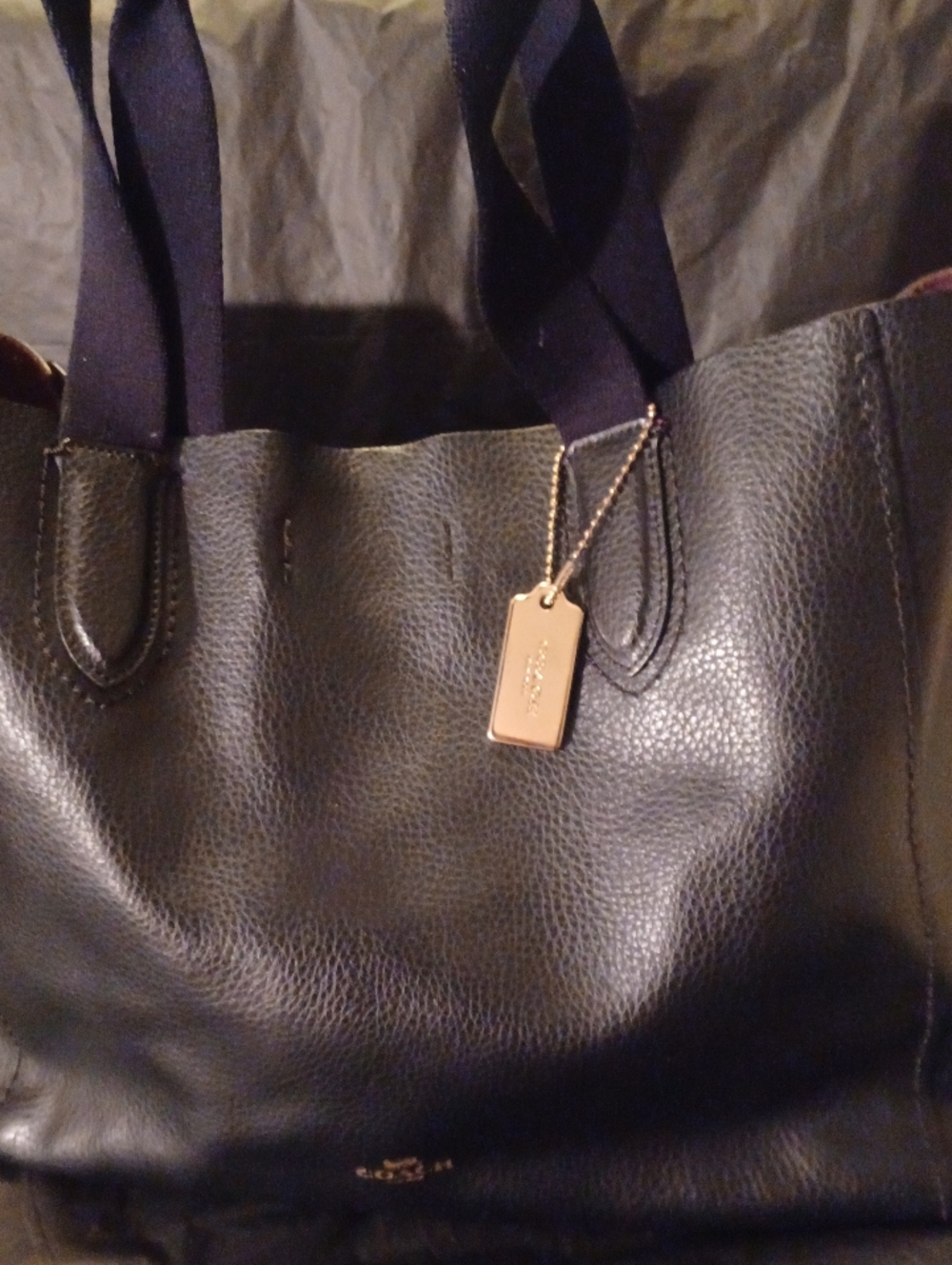 Coach Derby Pebble Leather Tote Bag Black